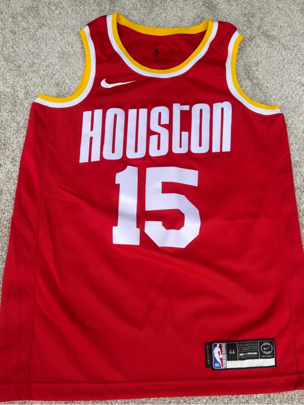 Houston Rockets Nike Dri-Fit Swingman Basketball Jersey #15 Capella Size Medium